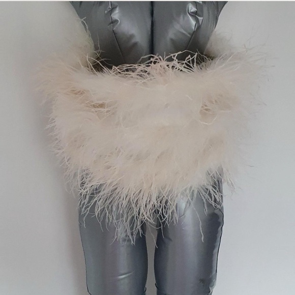 Karen Millen Bardot feather crop top - Picture 4 of 7